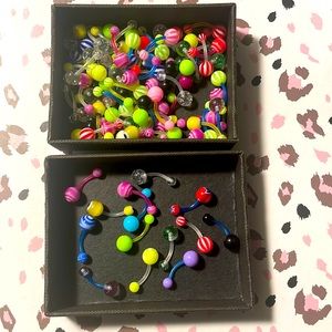 Multi Color brand new belly button rings! Plastic rings!